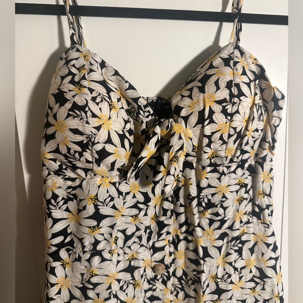 As U Wish Black and White Floral romantic style dress